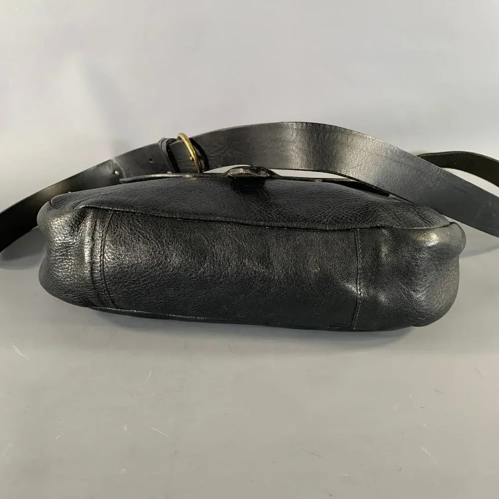 IL BISONTE Black Leather Cross Body Handbag